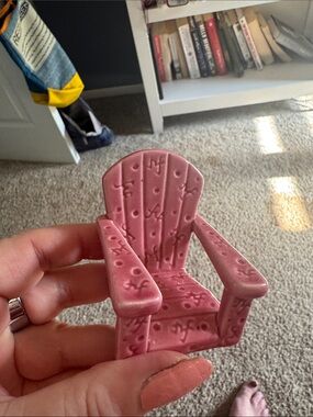 Nora Fleming Pink Adirondack Chair - RARE nf markings